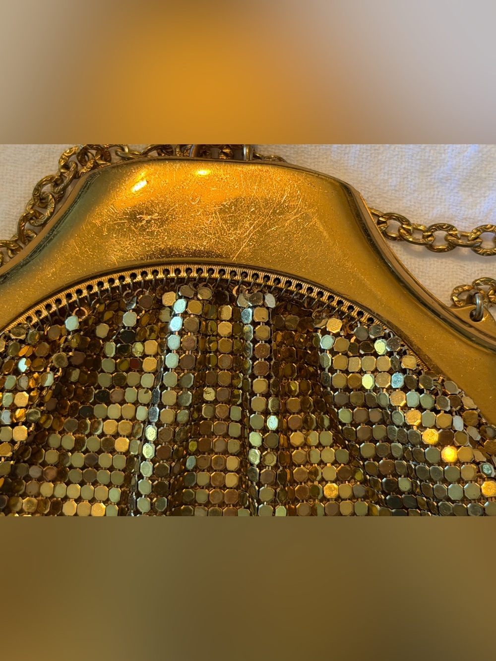 Vintage Whiting & Davis Gold Mesh Evening Bag | Iconic Metal Mesh | Made in USA - Picture 3 of 15